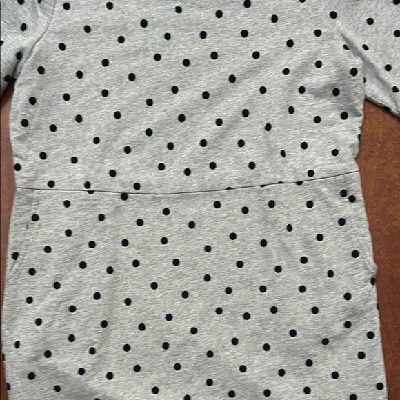 Boden Women’s Gray Dress with Navy Flocked Polka Dots, Comfy and Chic, Size 8 - Picture 11 of 15
